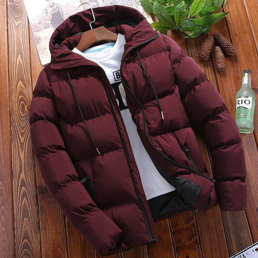 Men's Loose Short Hooded Cotton Jacket