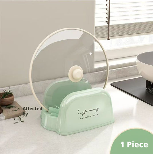 Pot lid rack-cream style-green-PP material-1 piece