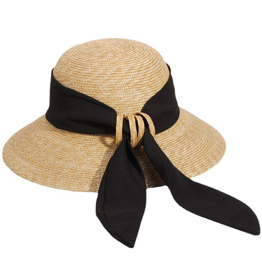 Vintage Streamer Ladies Large Eaves Natural Straw