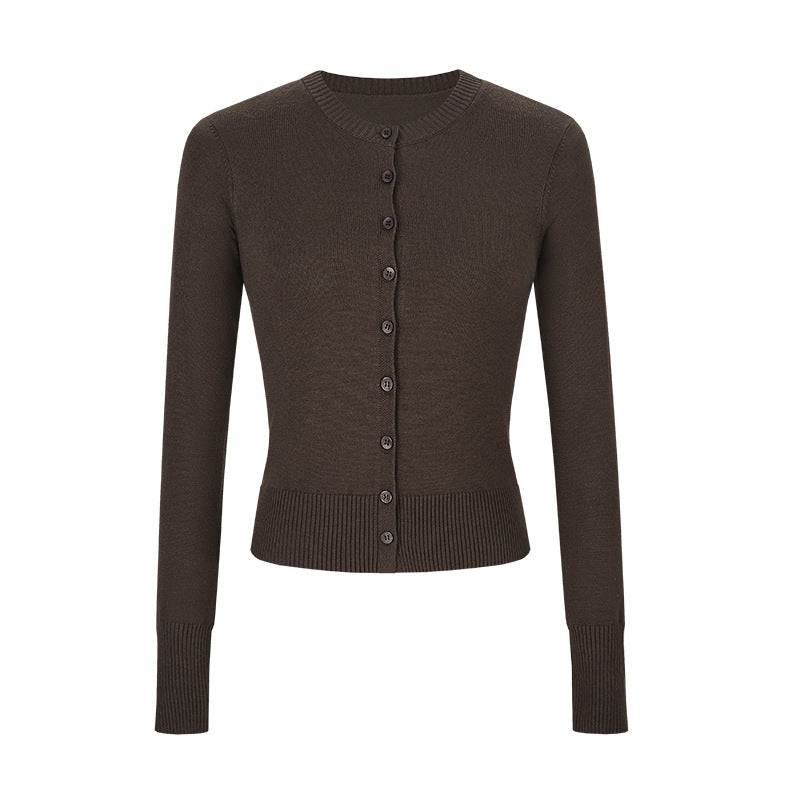 Women's Autumn Hot Girl Short Thin Coat Long-sleeved Sweater