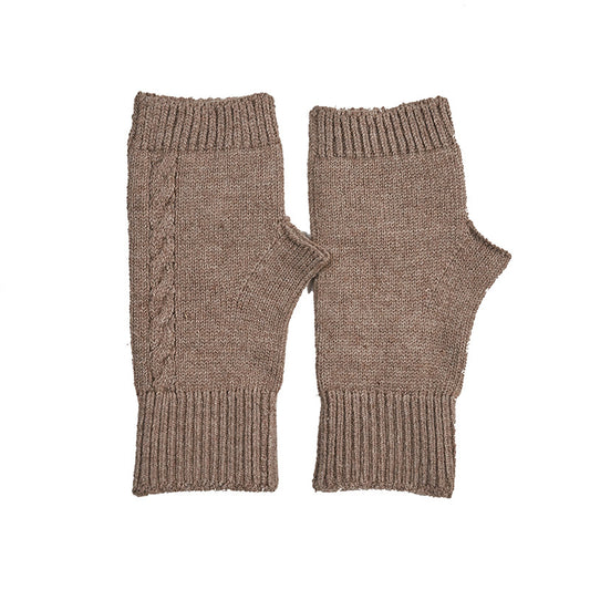 Men's And Women's Wool Thickened Warm Half Finger Gloves