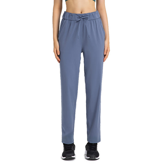 Drawstring Loose Elastic Straight-leg Pants Women