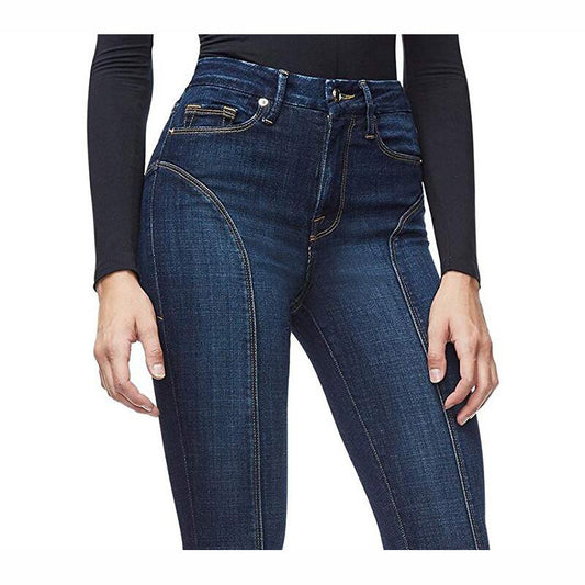 Women's Small-foot Slit Jeans European And American Stretch Slim Nine Points