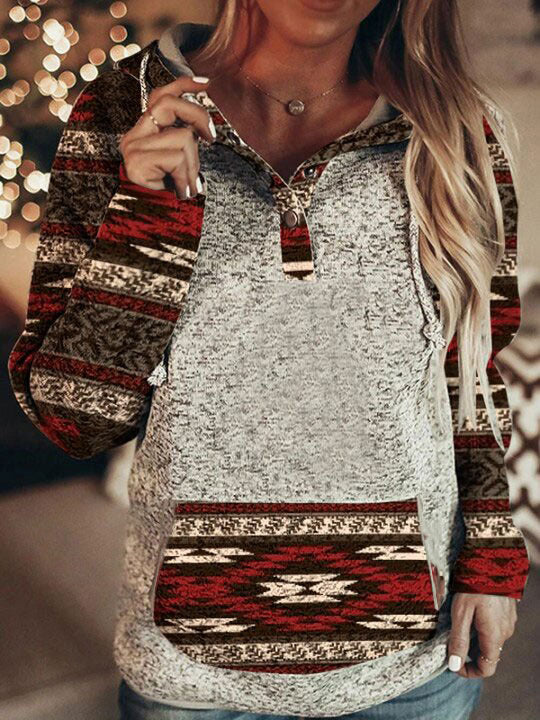 Hættetrøje Dame Sweater med Kontrastfarve