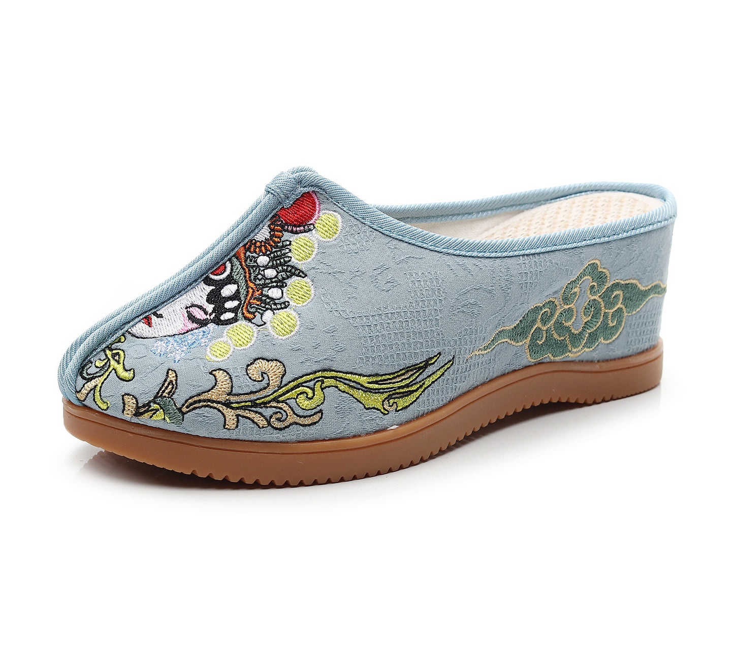 Women's Ethnic Style High-heeled Embroidered Slippers