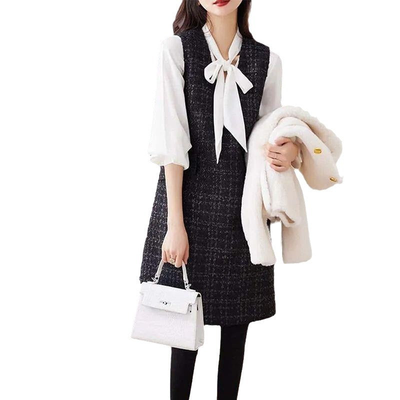 Womens Retro-Style Chic Casual Vest Dress