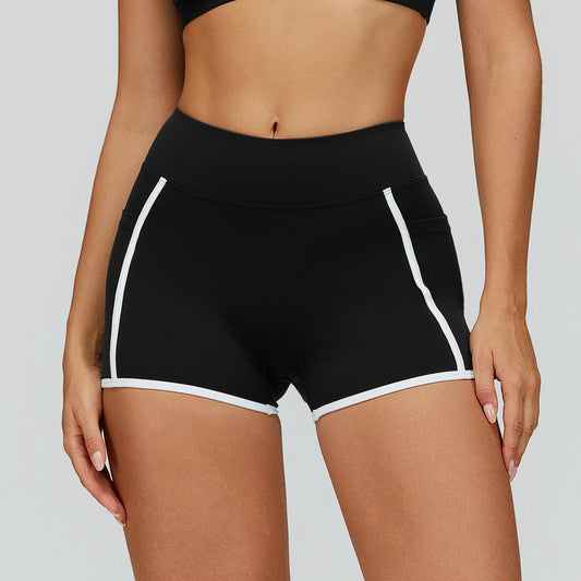 Yoga Shorts Color-blocked Tight-fitting Workout Shorts