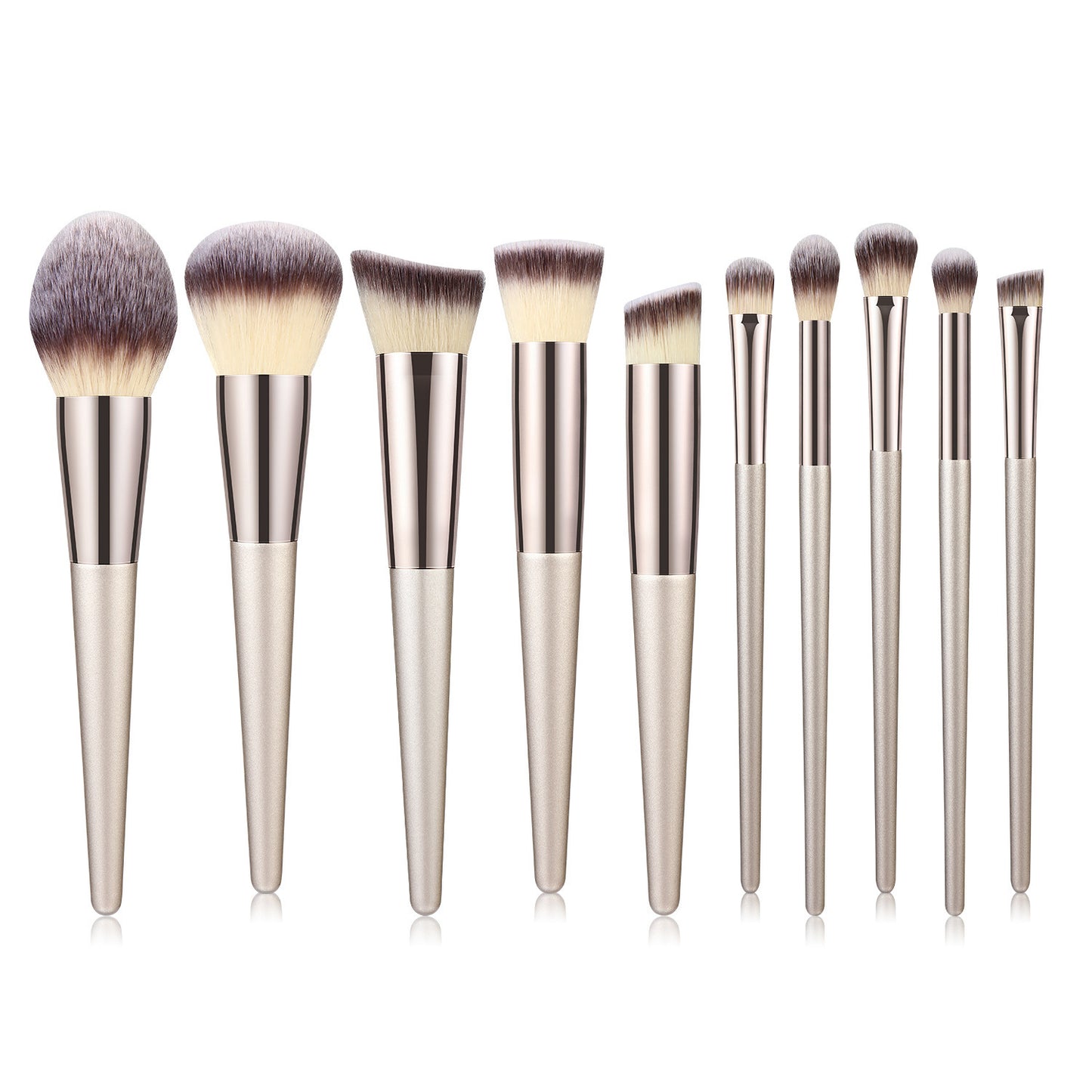 Makeuppensel med træskaft Champagne Gold