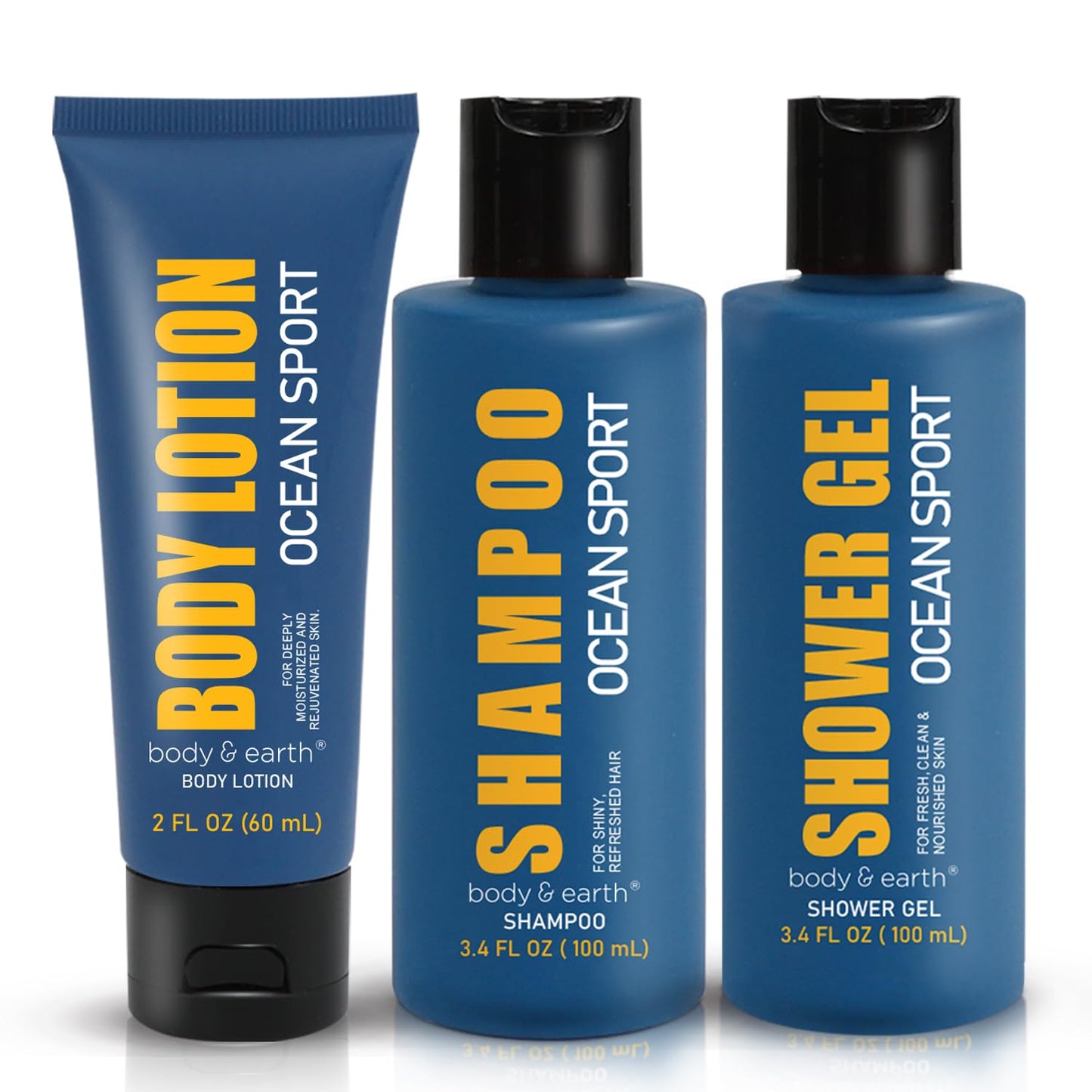 Men Gift Sets - 3PC Mens Gift Baskets Includes Sandalwood Shower Gel, Body Lotion, Shampoo, Mens Gift Basket as Birthday and Christmas Gifts for Men, Boyfriends and Husbands