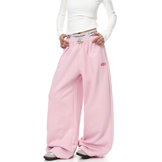 Womens Straight-Leg Sweatpants With Retro American-Style Letter Print