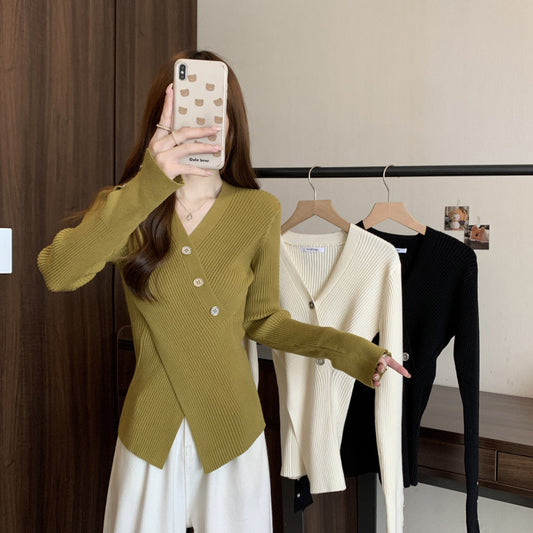 V-neck Pullover Design Sense Slimming Inner Autumn Sweater