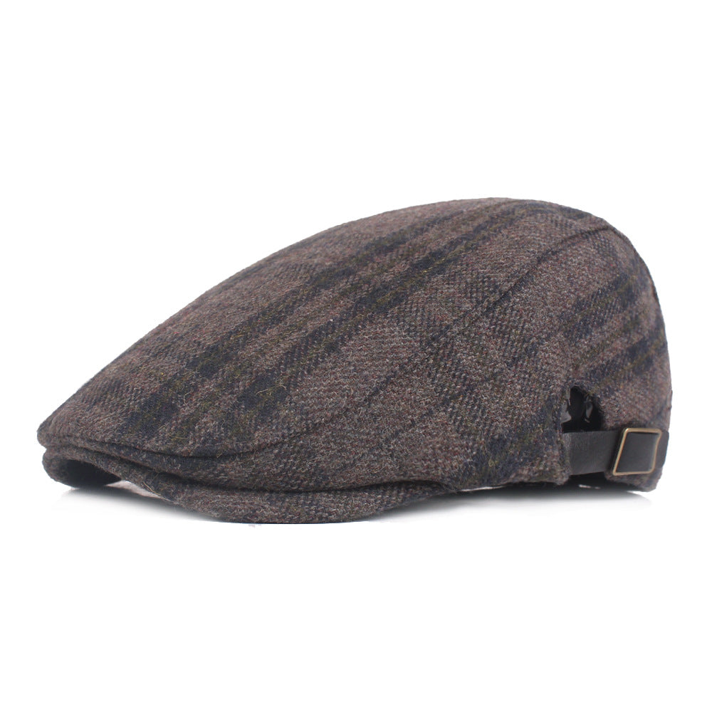 Men's Fashion Gingham Autumn And Winter Warm Beret