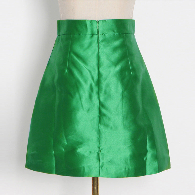 Women's Three-dimensional Nail Flower A- Line Skirt