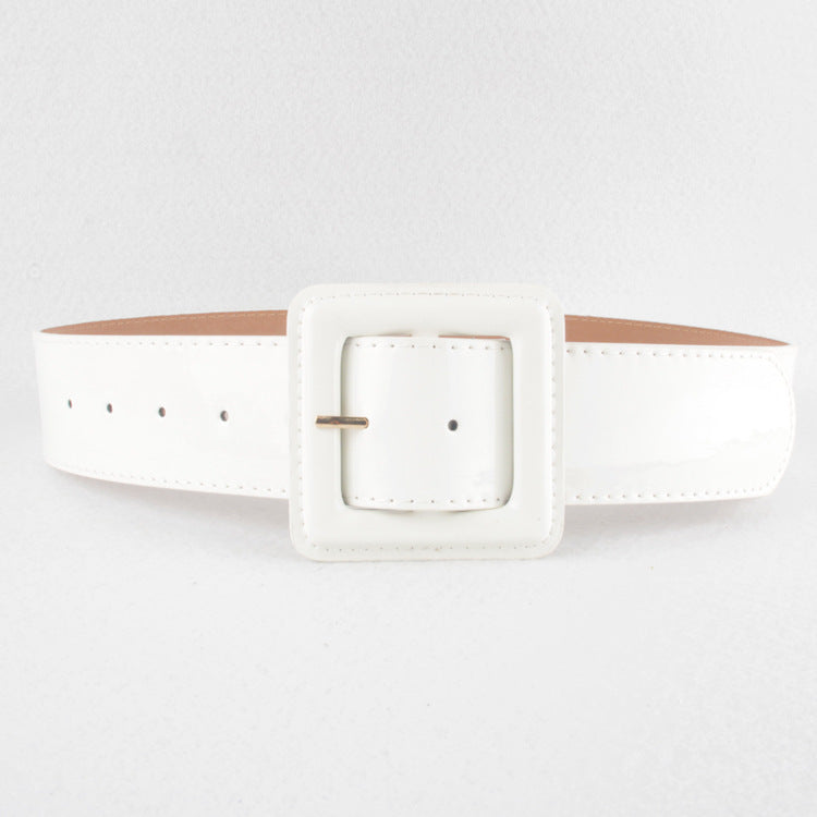 Women's Wide Patent Leather Bag Buckle Women's Decorative Girdle Dressall-match Belt