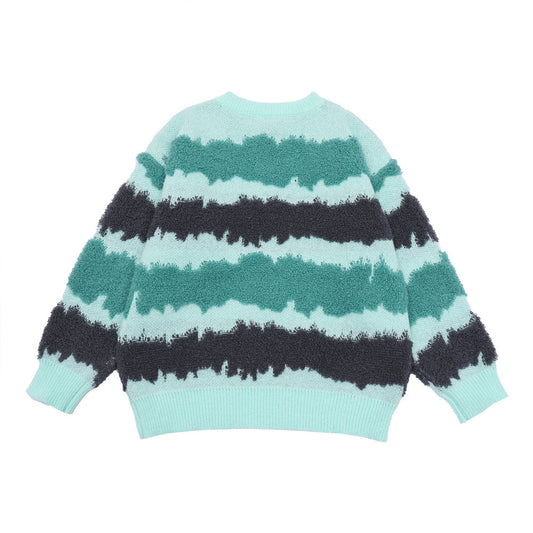 Striped Color-block Jacquard Sweater