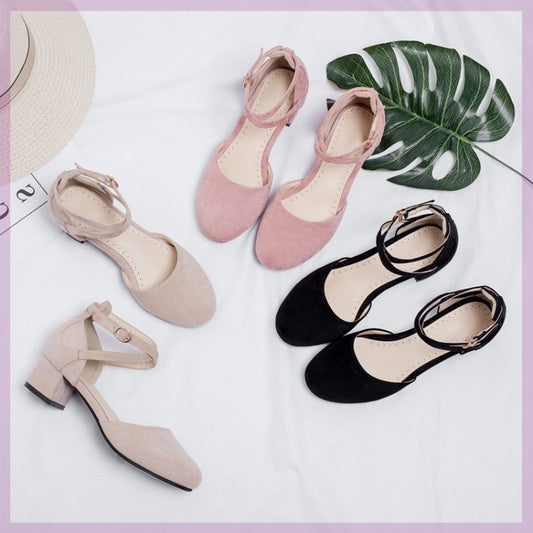 Spring And Summer New Popular Flat Mid Heel Women's Spring Shoes Cool Pumps With Skirt