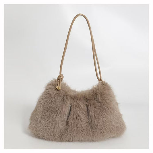 Plush Bag Women's Fashion Casual Portable Underarm Bag