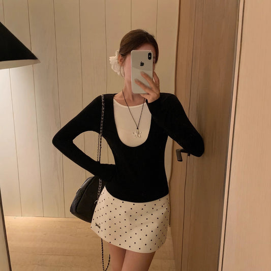 Women's Early Autumn Korean-style New Slim-fit Top
