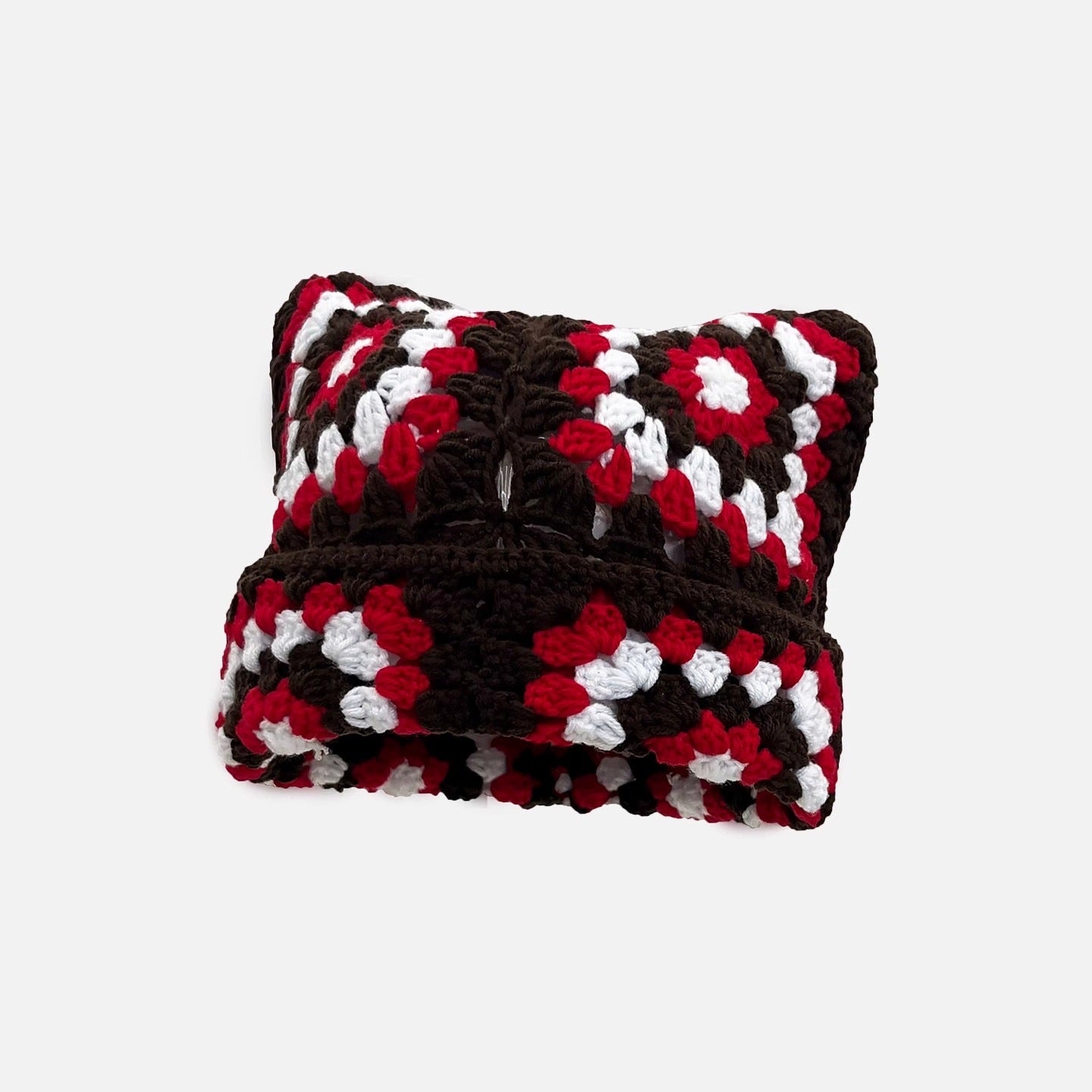 New Cat Ear Mosaic Knitted Hat Children