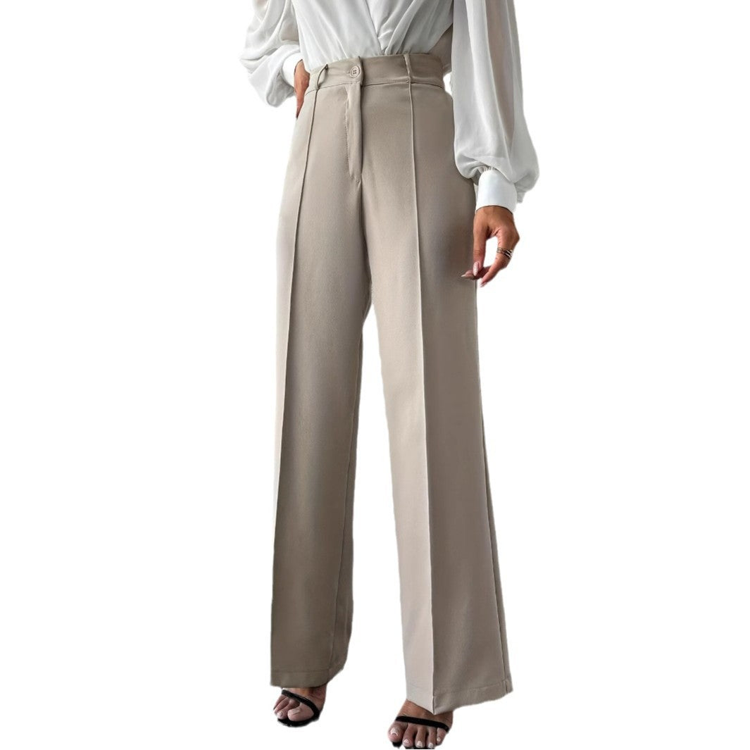 Temperament High Waist Slimming And Straight Casual Trousers