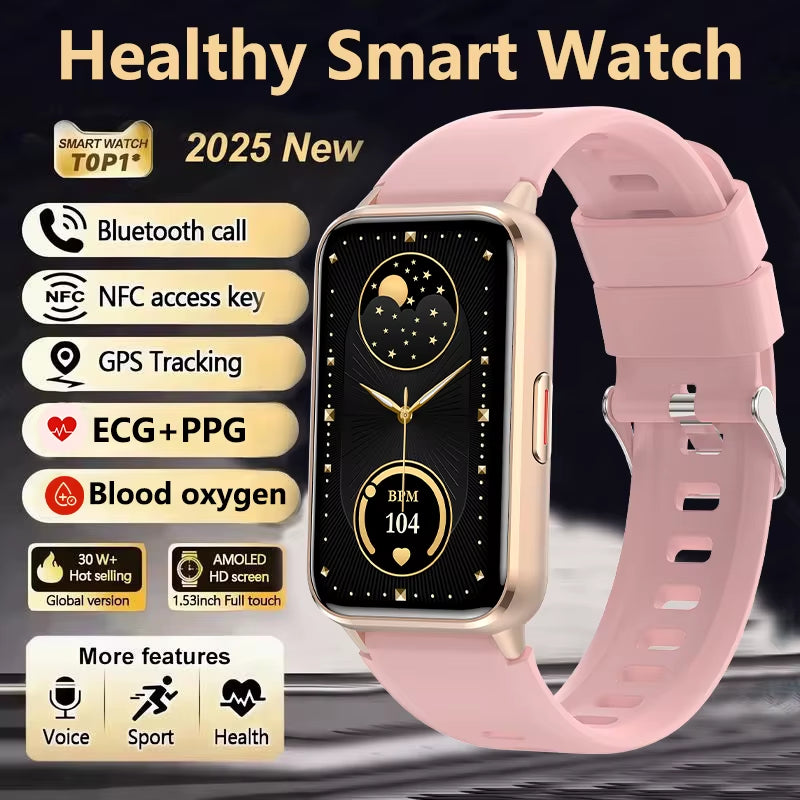 2025 New Grade Nursing Smart Watch AMOLED Blood Oxygen ECG + PPG Blood Pressure Body Temperature Bluetooth Health Smartwatch