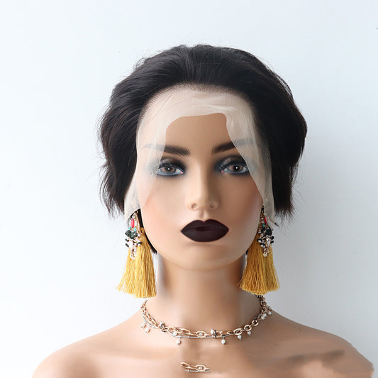 Kort Krøllet Hår Front Lace Hovedbeklædning Bob Paryk Krøllet Hår