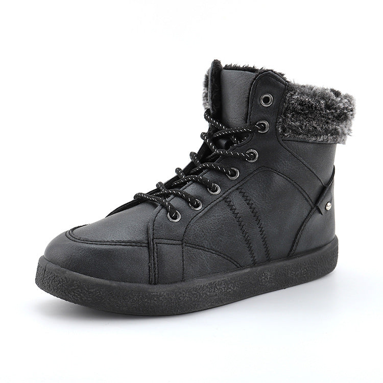 All Match Leather Boots Tide High Top