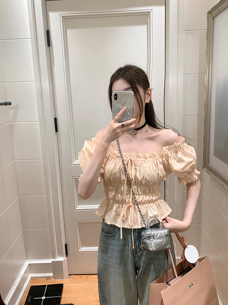Yellow Floral Suspender Dress For Children
