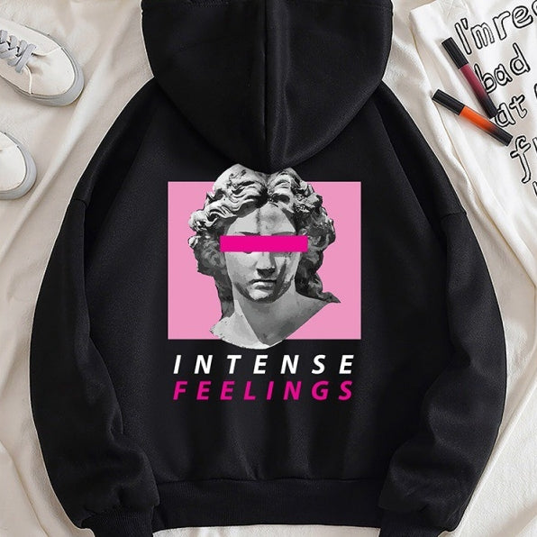 Printet Sweater Langærmet Unisex Hættetrøje