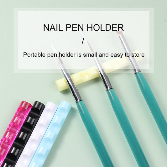 Manicure Pen Holder Acrylic Transparent Candy Color Multifunctional Color Mixing Brush Supporting Tool