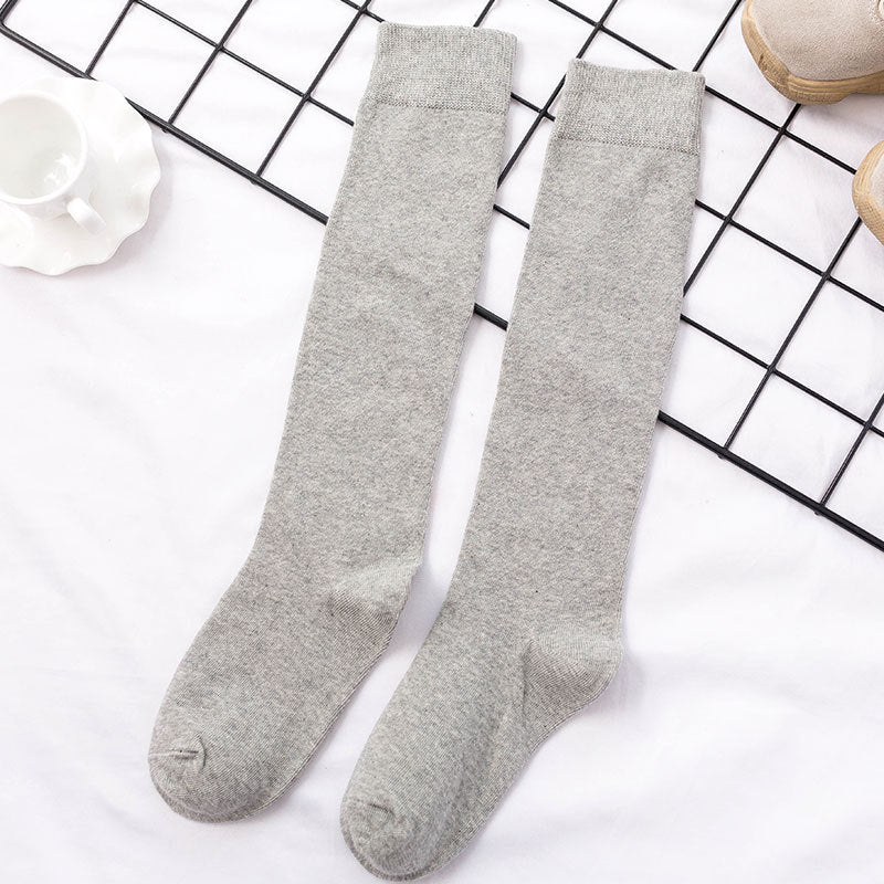Solid Color Cotton Women's Socks Color Basic Calf
