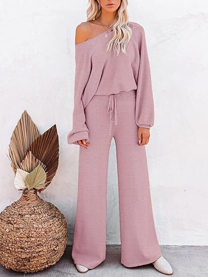 Casual Solid Color Long-sleeved Trousers Two-piece Set