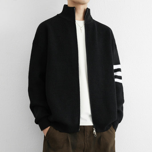 Three-needle Knit Sweater Men's Cardigan Jacket