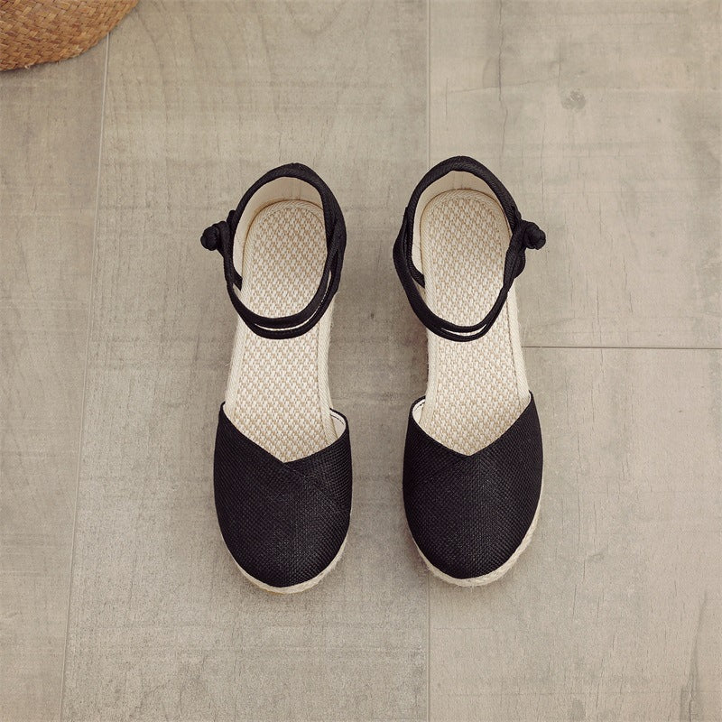 Wedge Sandals Women's Ankle-strap Buckle High Heel