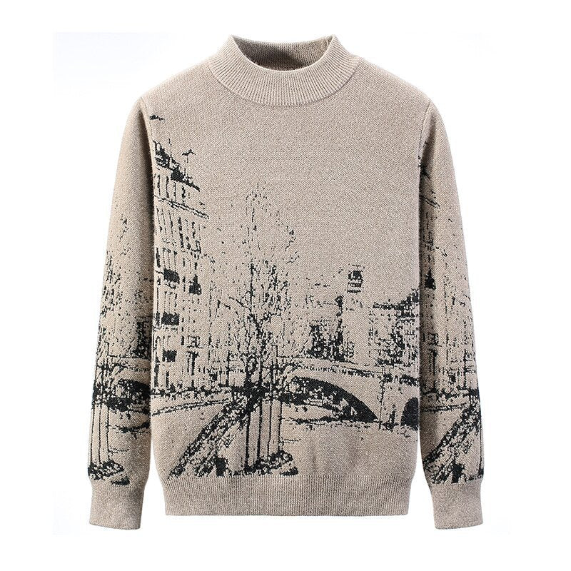 Efterår Og Vinter Rund Hals Langærmet Pullover Tyk Sweater