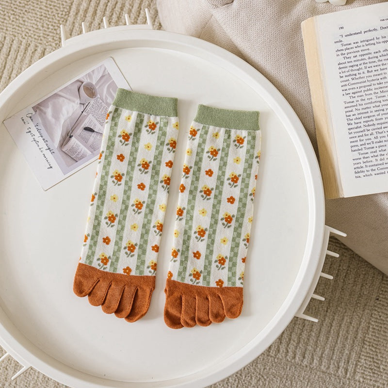 Dot Floret Japanese Finger Socks