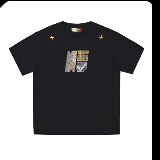 Paste Cloth Embroidery Retro Loose Casual All-match Short-sleeved T-shirt