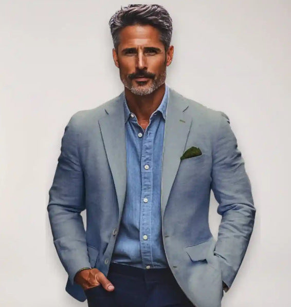 Men's Striped Blazer Casual Slim Fit