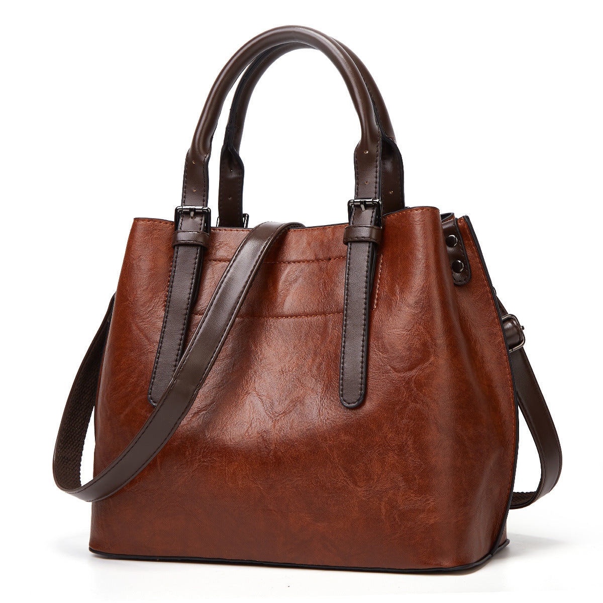 Retro Handbag Contrast Shoulder Women Bag Big Bag