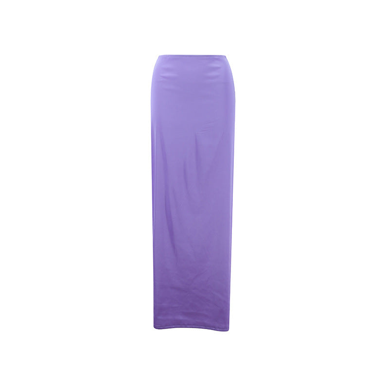 European And American Socialite Autumn High-grade Solid Color Slim Fit Long Dress Irregular Drape