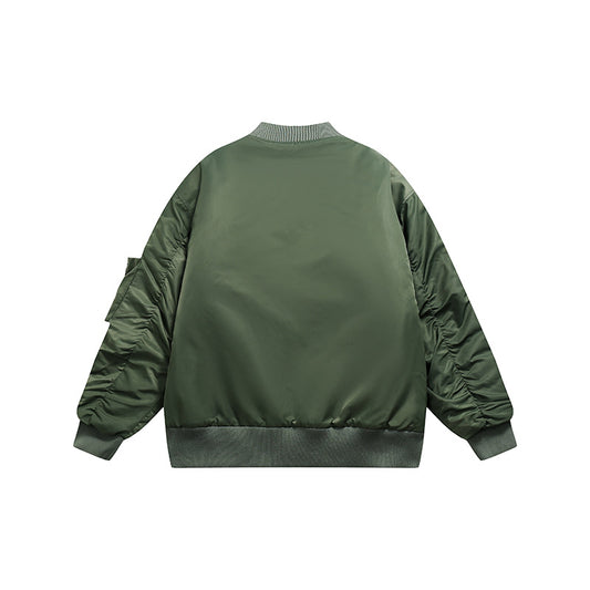 Winter Models Of National Tide Simple Embroidered Label Baseball Cotton Jacket Men