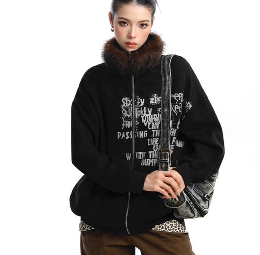 Kvindemode Aftagelig Pelskrave Ståkrave Sweater
