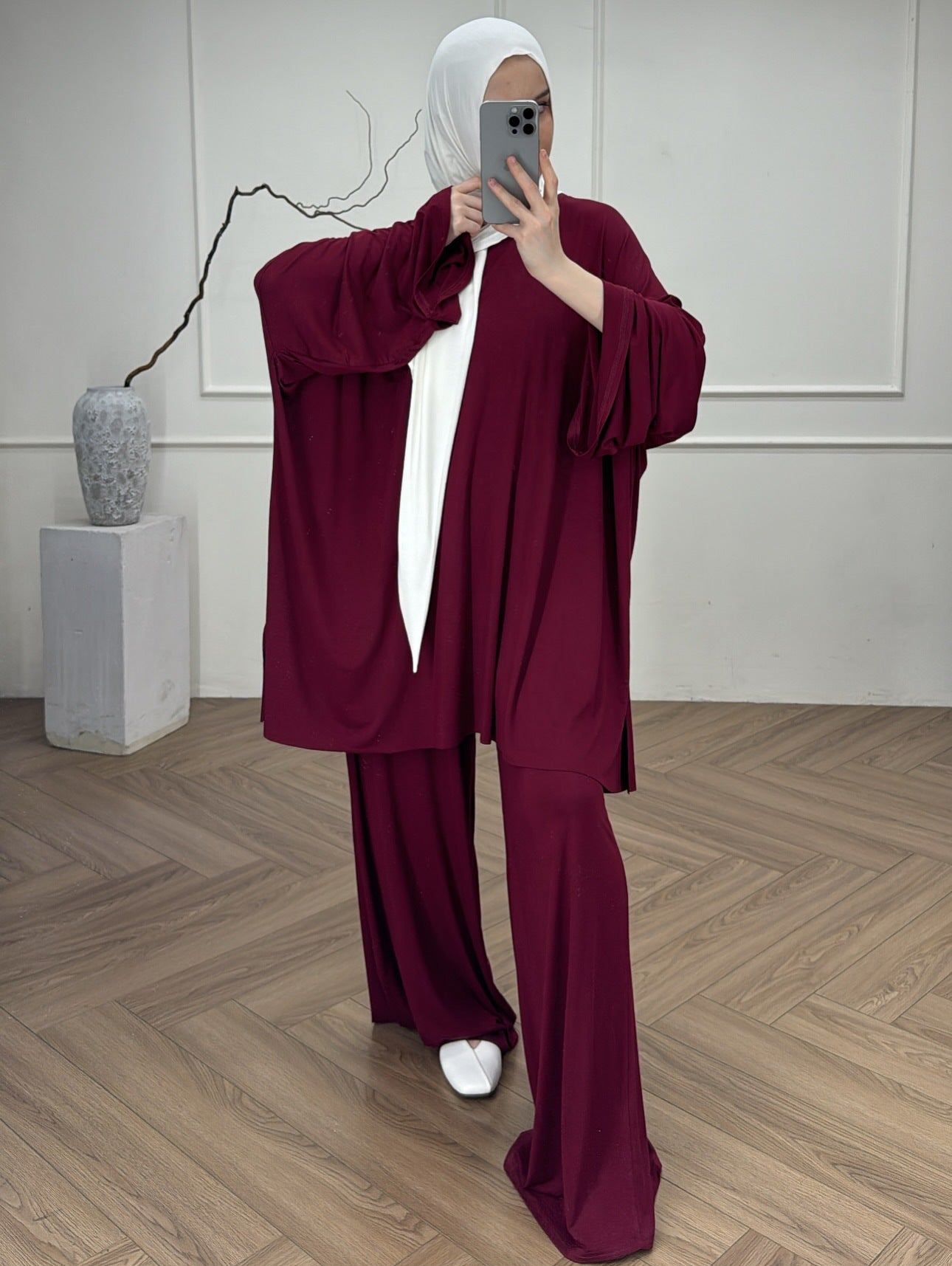 Womens Solid-Colored Loose And Comfortable Top Casual Fashion Set