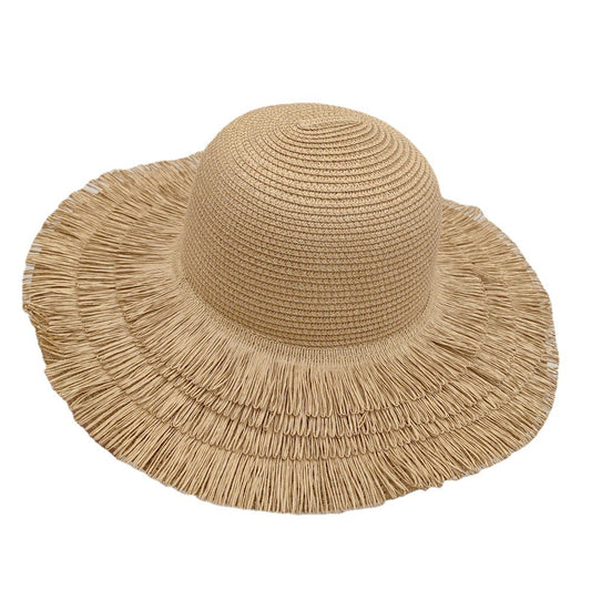 Niche Big Brim Straw Hat Femininity Fringe