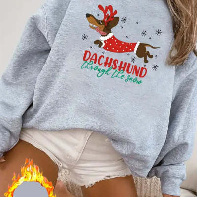 Letter Fleece Printed Casual Long Sleeve Sweatshirt