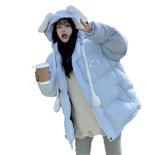 Girls' Winter Thick Down Padded Jacket For Junior High School