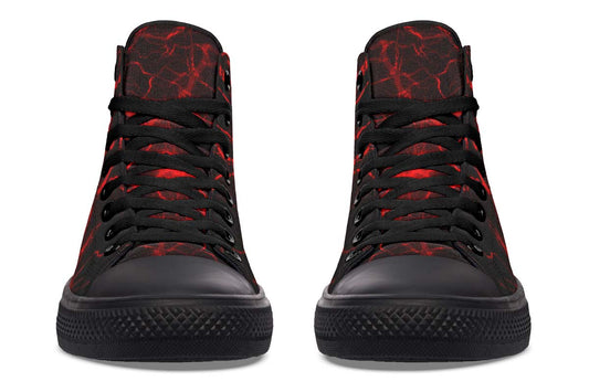 Men's And Women's Fashion Color Printing High-top Canvas Shoes