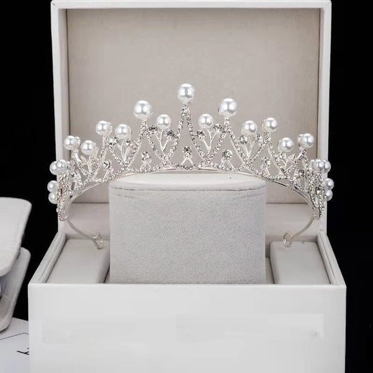 Mode Perle Brude Tiara Krone Bryllupssmykker