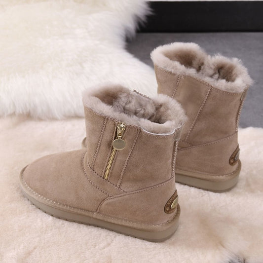 Non-slip All-match Padded Flat Snow Boots Women's Shoes