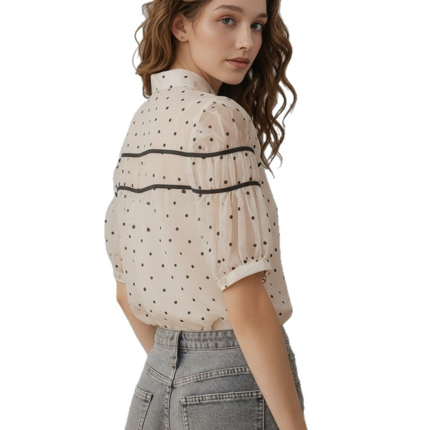 Women's Sexy Polka Dot Sleeveless Side Wrap Top
